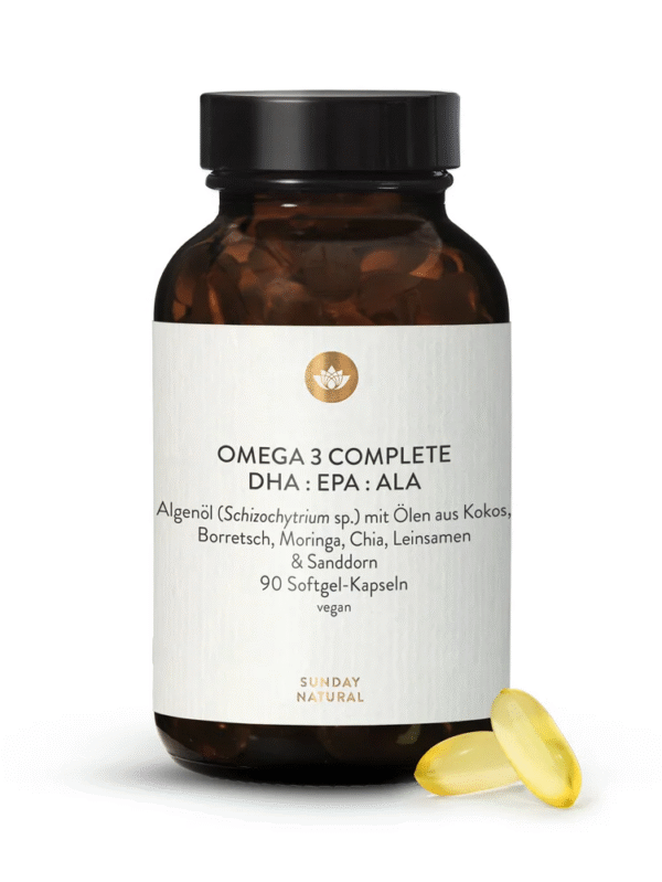 Sunday Natural Omega 3 Komplex vegan DHA EPA ALA GLA 640mg pro Kapsel