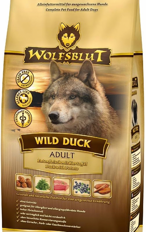 Wolfsblut - Wild Duck Adult - 15 kg - Ente - Trockenfutter - Hundefutter - Getreidefrei
