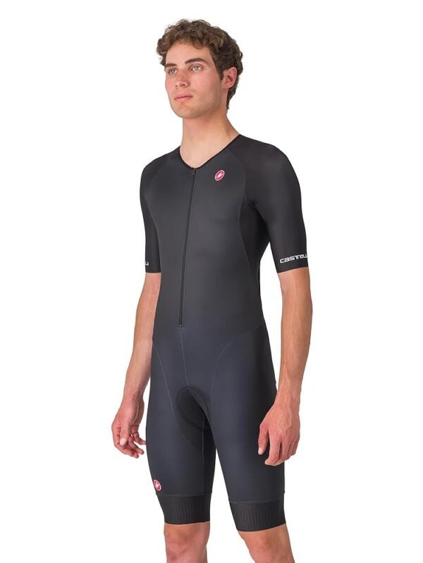 CASTELLI Men’s Core Tri Suit Short Sleeve, Cycling Race Swim Bike Run, Aerodynamic Triathlon Suit with Pockets
