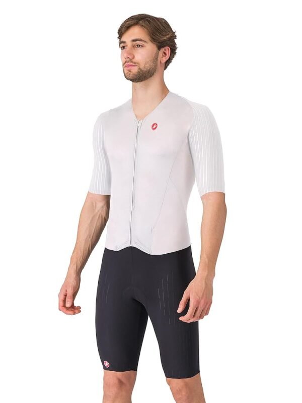 CASTELLI Men’s Sanremo 3 Suit Short Sleeve, Cycling Race Swim Bike Run, Aerodynamic Triathlon Suit with Tri Seat Pad