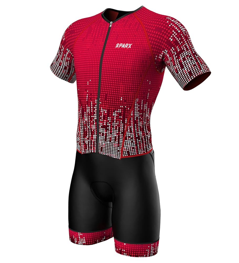 Sparx Mens Elite Aerosuit Triathlon Suit Mens Short Sleeve Tri Suit Skinsuit