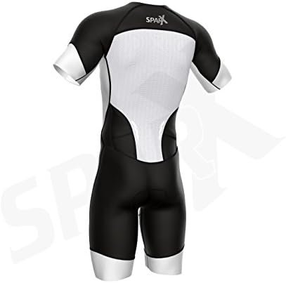 Sparx Men's Elite Sleeved Triathlon Suit Short Sleeve Trisuit SpeedSuit Skinsuit Swim-Bike-Run