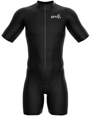 Sparx Short Sleeve Cycling Skinsuit Pro Team Bicycle Time Trial Suit Bike Racing Suit Cycle Kit 3D Pad