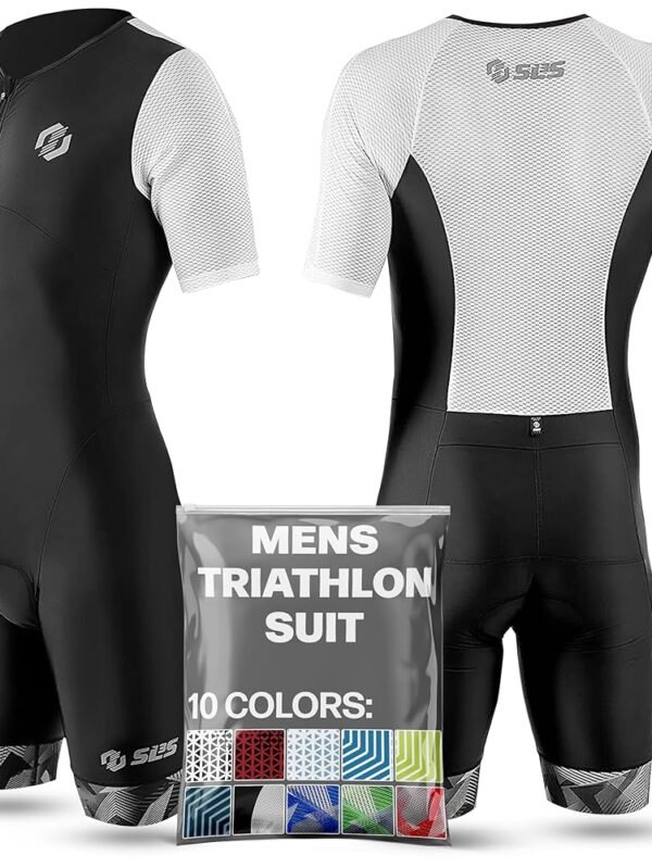 Triathlon Suits Mens - Aerodynamic Sleeved Mens Tri Suit – Lightweight Trisuit with Premium FX Fabrics - 2 Pockets
