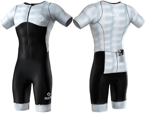 Triathlon Suits Mens - Aerodynamic Sleeved Tri Suit Men – Lightweight Trisuit with Premium FX Fabrics