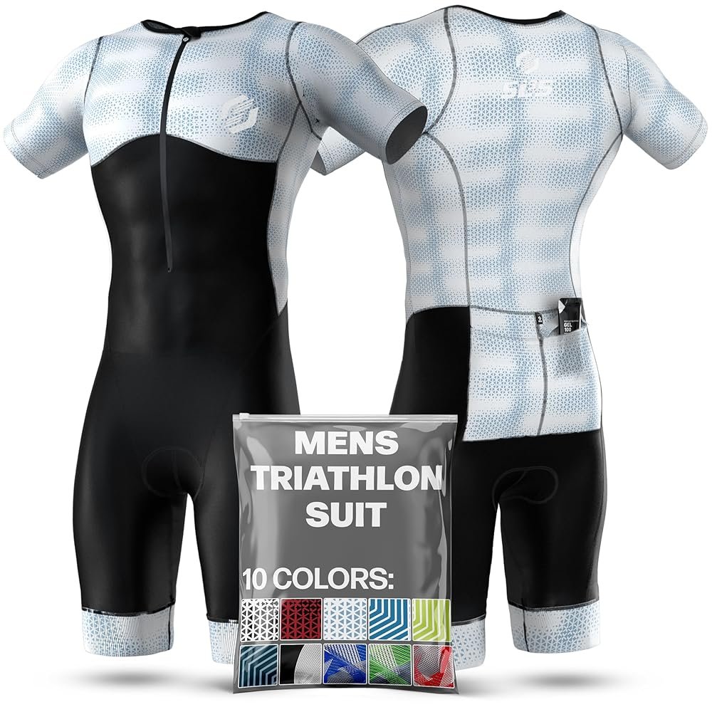 Triathlon Suits Mens - Aerodynamic Sleeved Tri Suit Men – Lightweight Trisuit with Premium FX Fabrics