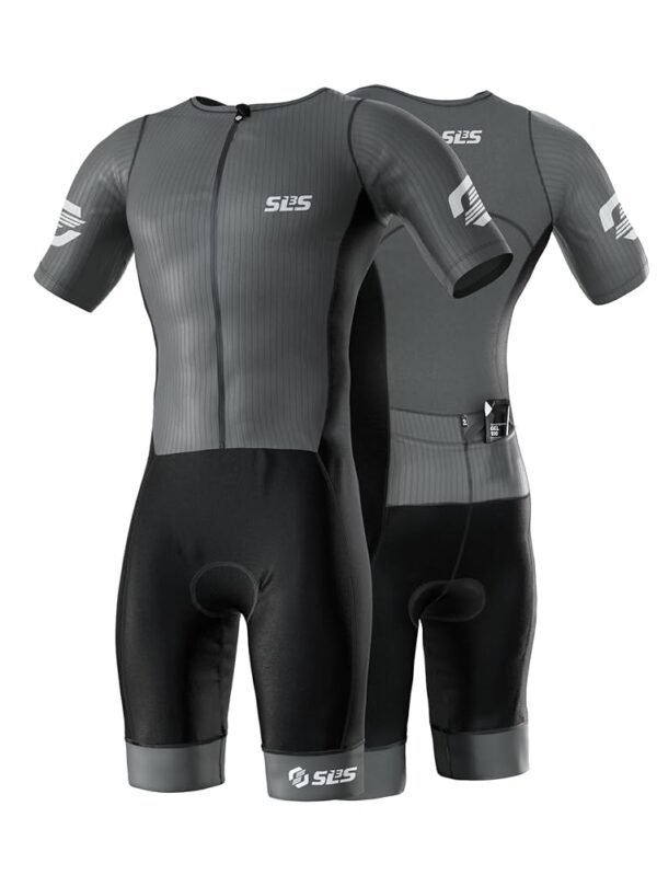 Triathlon Suits Mens Elite Aero Tri Suit Men - Trisuit Triathlon - Full Zip, Aero Sleeves, Internal and Rear Pockets