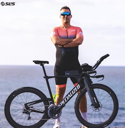 Triathlon Suits Mens Elite Aero Tri Suit Men - Trisuit Triathlon - Full Zip, Aero Sleeves, Internal and Rear Pockets