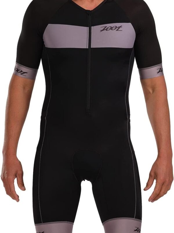 Zoot Menâ€™s Core Tri Aero Racesuit, Short Sleeve Tri Suit, Swim Bike Run Chamois Pad, Pockets, UPF 50+ Quick Dry Fabric