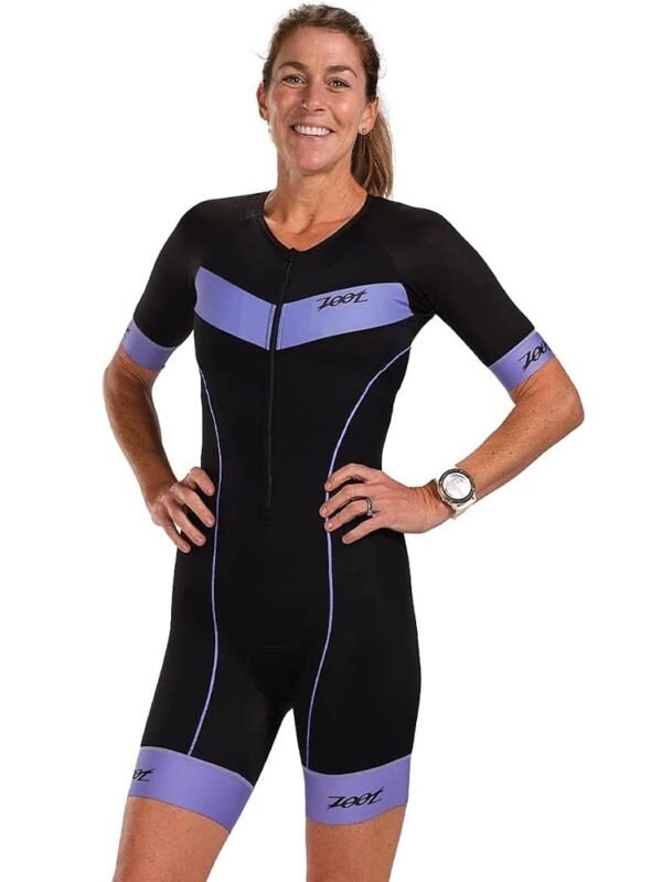 Zoot Women’s Core Tri Aero Racesuit, Short Sleeve Triathlon Suit, Swim Bike Run Chamois Pad, Pockets, UPF 50+ Fabric
