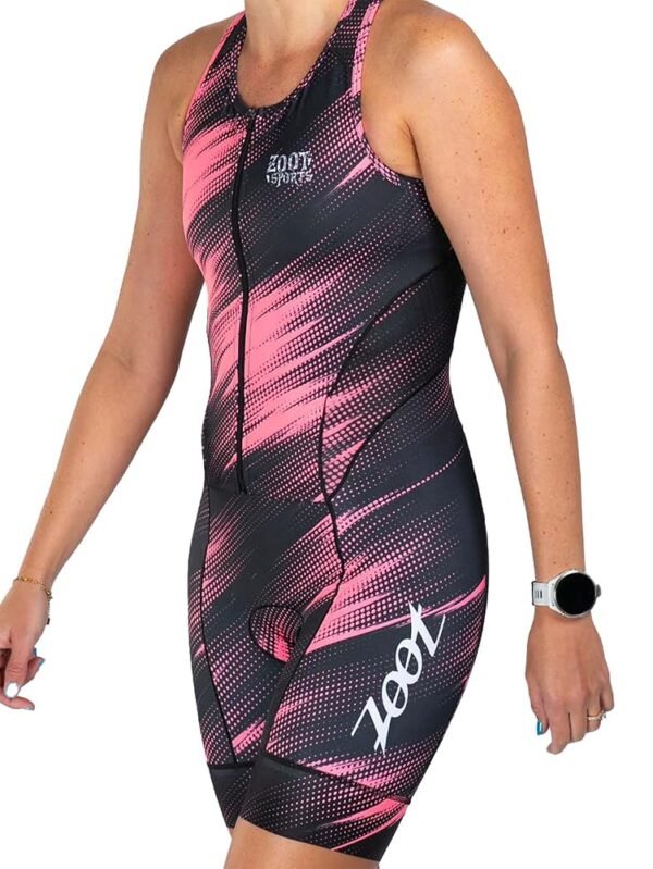 Zoot Women's LTD Tri SLVS Fz Racesuit, Sleeveless Cycle Race Swim Bike Run Tri Suit, Padded Chamois, Pockets, UPF 50+ Fabric